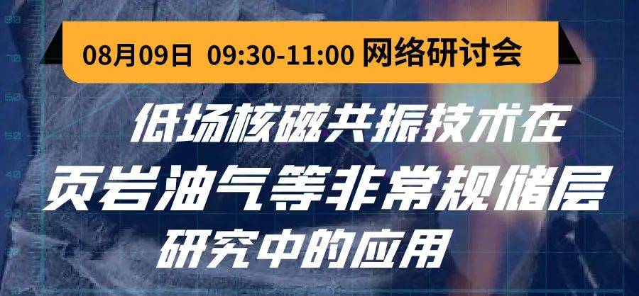 【網(wǎng)絡研討會通知】低場核磁共振技術(shù)在頁巖油氣等非常規(guī)儲層研究中的應用